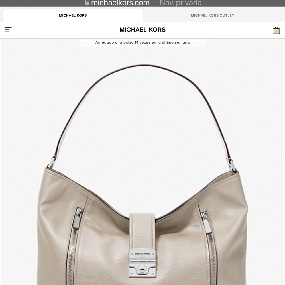 Michael Kors Taupe Leather Hobo Bag